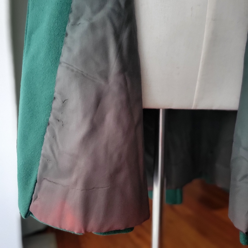 Vintage Rothschild Green Wool Blend Girls Coat Size 6X Fit & Flare - Picture 11 of 15